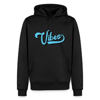 Vibes - Männer Premium Bio Hoodie - Schwarz - Vorne - Nico (187cm)