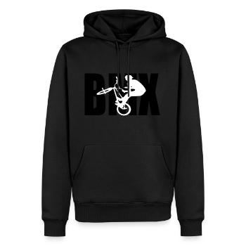 bmx - Sweat à capuche Premium bio Homme - noir - Devant - Nico (187cm)