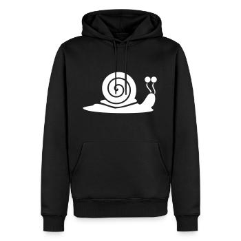 Schnecke mit Schneckenhaus - Männer Premium Bio Hoodie - Schwarz - Vorne - Nico (187cm)