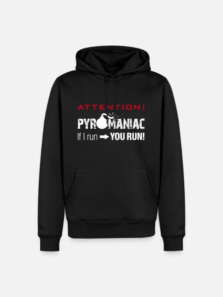 Attention Pyromane - Pyromane - Sweat à capuche Premium bio Homme - noir