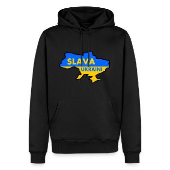Slava ukraini - Männer Premium Bio Hoodie - Schwarz - Vorne - Nico (187cm)