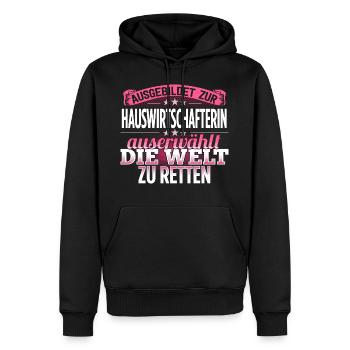 HAUSWIRTSCHAFTERIN - Die Auserwählte - Männer Premium Bio Hoodie - Schwarz - Vorne - Nico (187cm)