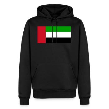 Émirats arabes unis - Sweat à capuche Premium bio Homme - noir - Devant - Nico (187cm)