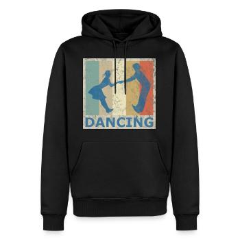 Retro Vintage Style Tanzen Tanzpaar Musik - Männer Premium Bio Hoodie - Schwarz - Vorne - Nico (187cm)