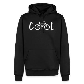 Cool - Vélo - Sweat à capuche Premium bio Homme - noir - Devant - Nico (187cm)