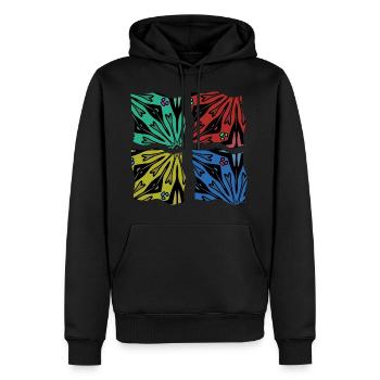 Abstraktion - Männer Premium Bio Hoodie - Schwarz - Vorne - Nico (187cm)