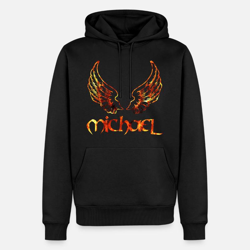 erzengel michael feu - Sweat à capuche Premium bio Homme - noir