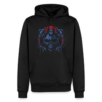 SKUL Rouge Bleu - Sweat à capuche Premium bio Homme - noir - Devant - Nico (187cm)