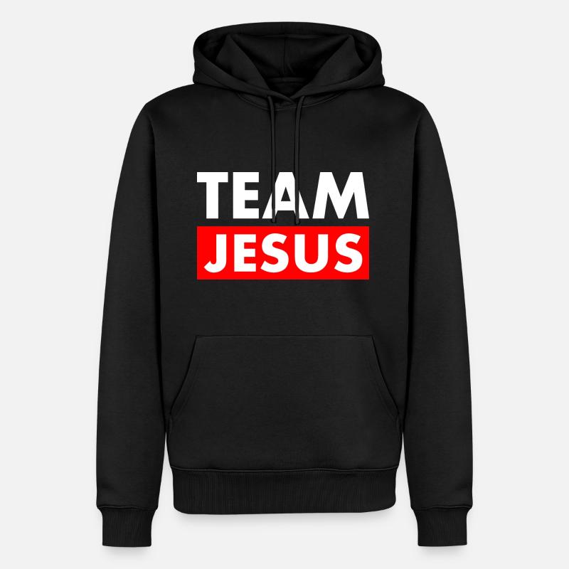 Team jesus - Sweat à capuche Premium bio Homme - noir