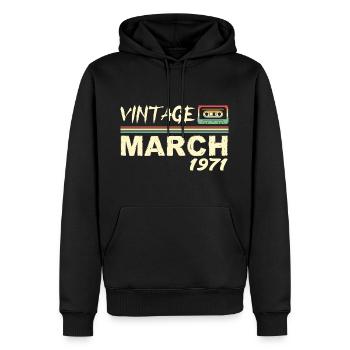 März 1971 - März 1971 - Männer Premium Bio Hoodie - Schwarz - Vorne - Nico (187cm)