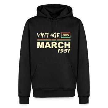 März 1951 - März 1951 - Männer Premium Bio Hoodie - Schwarz - Vorne - Nico (187cm)