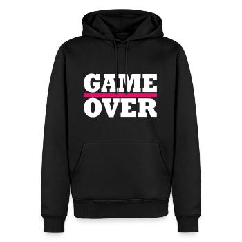 Game over - Sweat à capuche Premium bio Homme - noir - Devant - Nico (187cm)