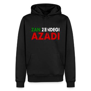 women life freedom Zan zendegi azadi - Männer Premium Bio Hoodie - Schwarz - Vorne - Nico (187cm)