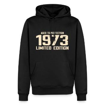 1973 Edition limitée 1973 Anniversaire 1973 Rétro - Sweat à capuche Premium bio Homme - noir - Devant - Nico (187cm)