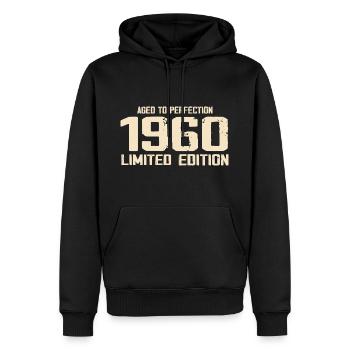 1960 Edition limitée 1960 Anniversaire 1960 Rétro - Sweat à capuche Premium bio Homme - noir - Devant - Nico (187cm)