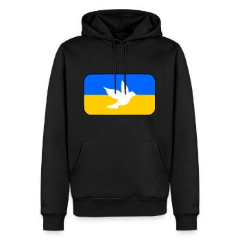 Ukraine - Männer Premium Bio Hoodie - Schwarz - Vorne - Nico (187cm)