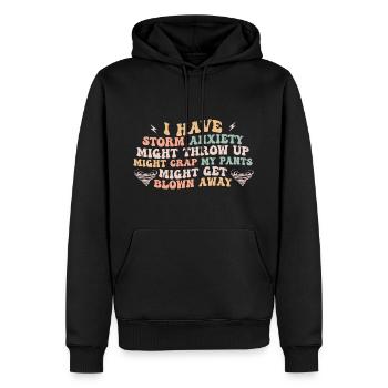 ich habe Angst vor Gewittern und muss mich übergeben - Männer Premium Bio Hoodie - Schwarz - Vorne - Nico (187cm)
