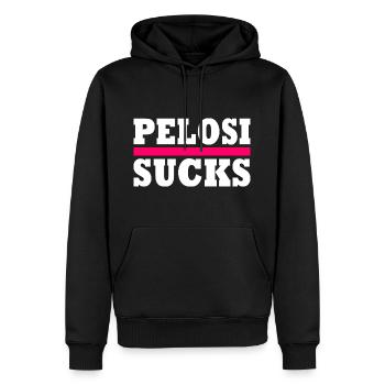 Nancy pelosi sucks - Männer Premium Bio Hoodie - Schwarz - Vorne - Nico (187cm)