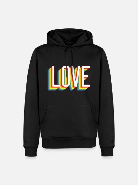 Love Rainbow - Men’s Premium Organic Hoodie - black