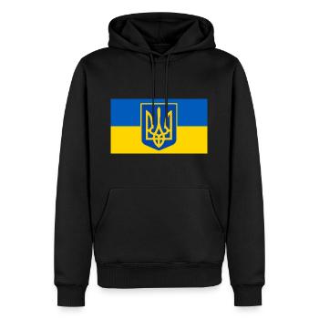 Ukraine - Sweat à capuche Premium bio Homme - noir - Devant - Nico (187cm)