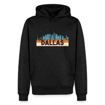Dallas Texas Retro - Männer Premium Bio Hoodie - Schwarz - Vorne - Nico (187cm)