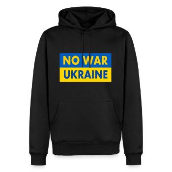 No war - Sweat à capuche Premium bio Homme - noir - Devant - Nico (187cm)