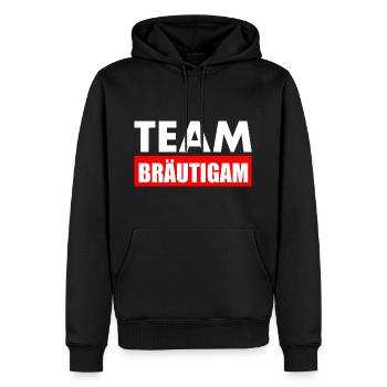 Team bräutigam - Männer Premium Bio Hoodie - Schwarz - Vorne - Nico (187cm)