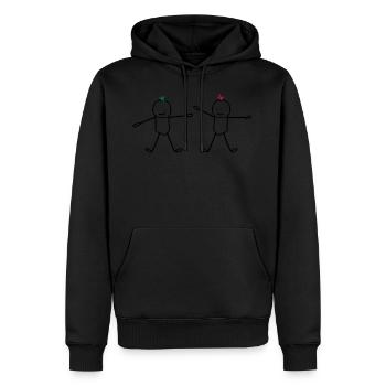 Zwei Kinderbrüder (anpassbare Haare) - Männer Premium Bio Hoodie - Schwarz - Vorne - Nico (187cm)