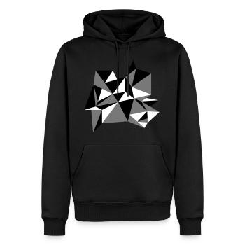 form muster dreiecke design origami cool papier 3c - Männer Premium Bio Hoodie - Schwarz - Vorne - Nico (187cm)