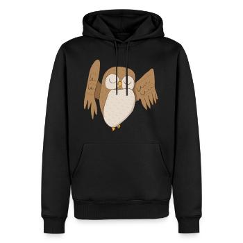 Uhu Hibou - Sweat à capuche Premium bio Homme - noir - Devant - Nico (187cm)