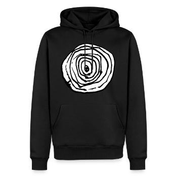 œil - Sweat à capuche Premium bio Homme - noir - Devant - Nico (187cm)