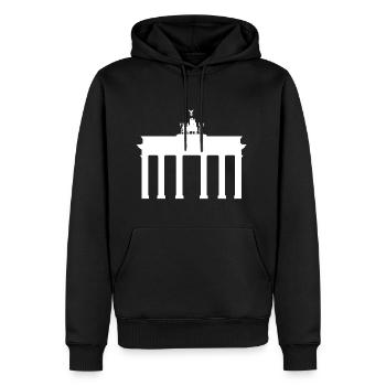 Porte de Brandebourg - Sweat à capuche Premium bio Homme - noir - Devant - Nico (187cm)