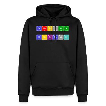 Génération cerveaux - Sweat à capuche Premium bio Homme - noir - Devant - Nico (187cm)