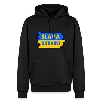 Slava ukraini - Männer Premium Bio Hoodie - Schwarz - Vorne - Nico (187cm)