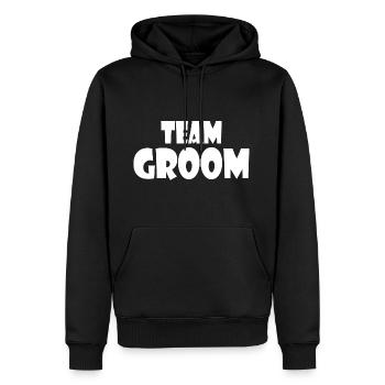 Team groom - Sweat à capuche Premium bio Homme - noir - Devant - Nico (187cm)