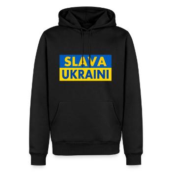 Slava ukraini - Männer Premium Bio Hoodie - Schwarz - Vorne - Nico (187cm)