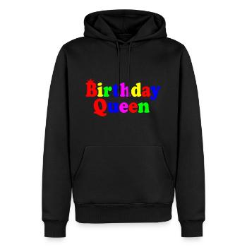 Birthday queen - Sweat à capuche Premium bio Homme - noir - Devant - Nico (187cm)