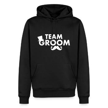 Team groom - Sweat à capuche Premium bio Homme - noir - Devant - Nico (187cm)