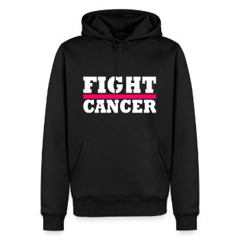 Fight cancer - Sweat à capuche Premium bio Homme - noir - Devant - Nico (187cm)