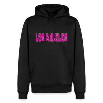 Los Angeles - Männer Premium Bio Hoodie - Schwarz - Vorne - Nico (187cm)