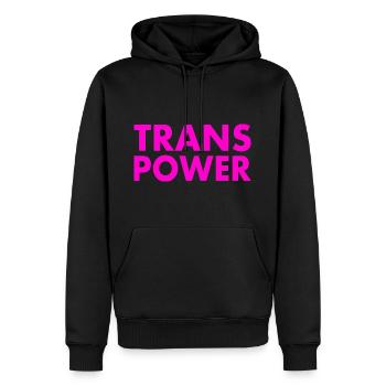 Trans power - Männer Premium Bio Hoodie - Schwarz - Vorne - Nico (187cm)