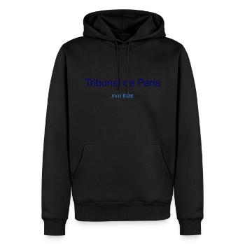 Tribunal de Paris - XVII ème - Sweat à capuche Premium bio Homme - noir - Devant - Nico (187cm)