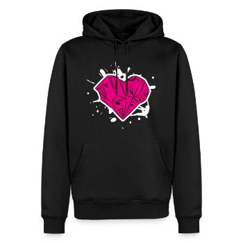 Bouldering Heart - Climbing Design - Männer Premium Bio Hoodie - Schwarz - Vorne - Nico (187cm)