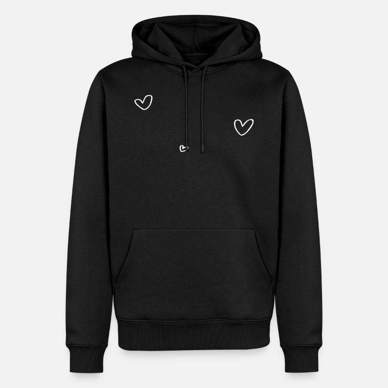 3 cœurs - Sweat à capuche Premium bio Homme - noir