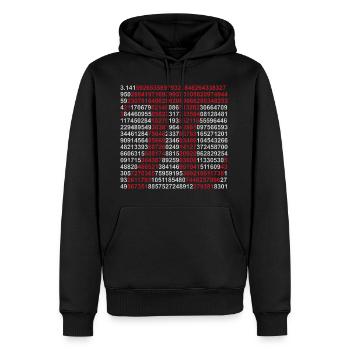 Pi - Männer Premium Bio Hoodie - Schwarz - Vorne - Nico (187cm)