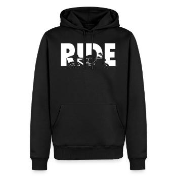Ride Motorrad Bike Biker Supersportler Motorsport - Männer Premium Bio Hoodie - Schwarz - Vorne - Nico (187cm)