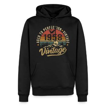 Millésime 1958 Born Legend Cadeau d’anniversaire - Sweat à capuche Premium bio Homme - noir - Devant - Nico (187cm)