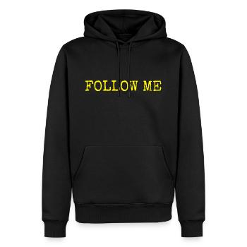 SUIVEZ-MOI - FOLLOWERS - LIKES - RÉSEAUX SOCIAUX - Sweat à capuche Premium bio Homme - noir - Devant - Nico (187cm)