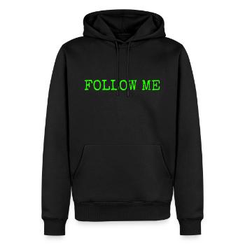 SUIVEZ-MOI - FOLLOWERS - LIKES - RÉSEAUX SOCIAUX - Sweat à capuche Premium bio Homme - noir - Devant - Nico (187cm)