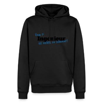 Dem Ingenieur ist nichts zu schweur - Männer Premium Bio Hoodie - Schwarz - Vorne - Nico (187cm)